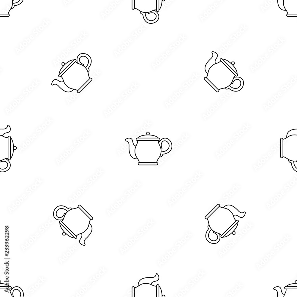 Poster beautiful teapot pattern seamless vector repeat geometric for any web design