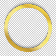Realistic gold circle frame