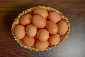 Cooking eggs are in the Easter basket.