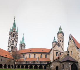 Fototapeta na wymiar Saxony-Anhalt, Germany, November 2018, Naumburg, Cathedral of St. Peter and St. Paul - outdoor view