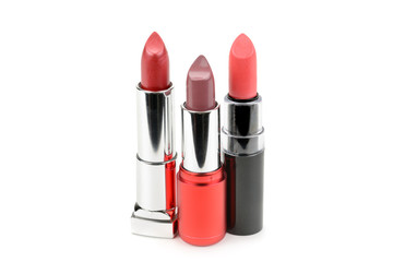 lipsticks isolated on white background.