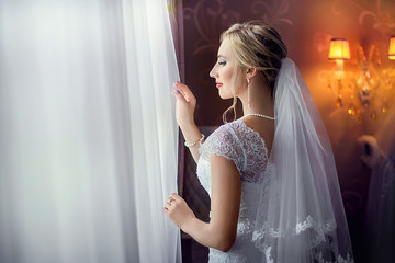 bride in hotel wedding in studio