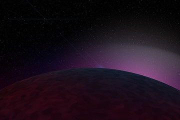 Planet in cosmos from the space