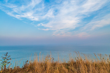 A view out to sea from the cliffs, at Beachy Head in Sussex