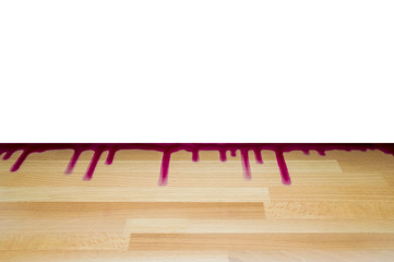 the flow of watercolor paint on wooden