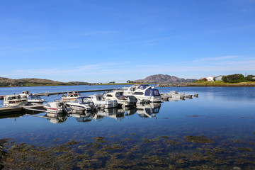 Small boat port in Brønnøysund center, Nordland county