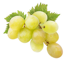Fresh grapes isolated on white background with clipping pass