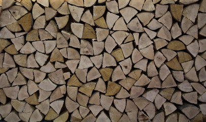 Wooden logs as firewood