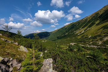 western carpathian mountain panorama in clear day