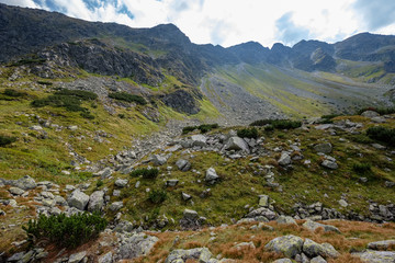 western carpathian mountain panorama in clear day