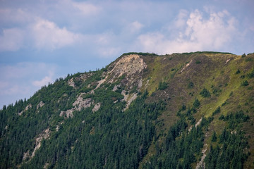 western carpathian mountain panorama in clear day