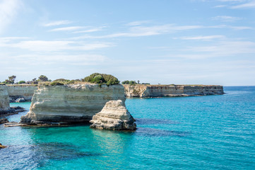 Obraz premium Seacoast of Torre Sant’Andrea Melendugno in Salento Italy