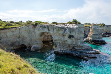 Seacoast of Torre Sant’Andrea Melendugno in Salento Italy