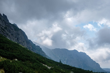 western carpathian mountain panorama in clear day
