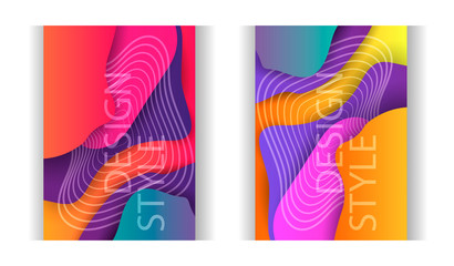 Layout for flyer, party poster or brochure with color vibration waves. Template for the design of modern covers with a backdrop of an abstract color gradient. EPS10 Vector illustration.