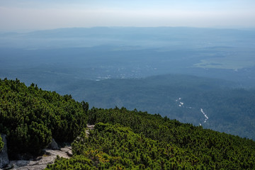 western carpathian mountain panorama in clear day
