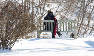 Seating alone in winter