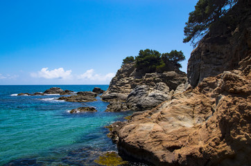 Stony coast of Spain, Barcelona, Lloret de Mar