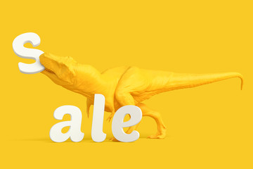 Sale concept. T-Rex with letters. Contains clipping path © kirill_makarov