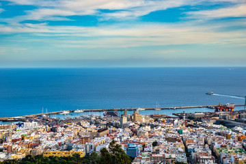 Naklejka premium Santa Cruz the capital of Tenerife on the Atlantic coast.