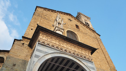 Fototapeta premium Bergamo, Italy. The Basilica of Santa Maria Maggiore. The north entrance
