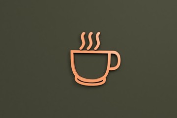 orange 3D illustration and dark background