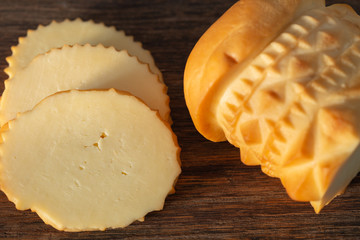 traditional polish highlander sheep cheese, oscypek.