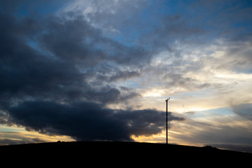 Autumn sunset over farmland field in the rural county of Hampshire