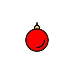 Outline Christmas ball icon isolated on white background. Bauble pictogram. Symbol of Happy New Year, Xmas holiday celebration, winter. Editable stroke. Vector illustration, eps10