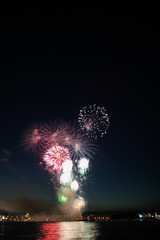 Colorful fireworks bursting