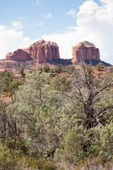 view of red rock formations  along Little Horse Trail  in Sedona Arizona