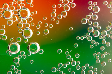 Close up Water drops with Rainbow colorful