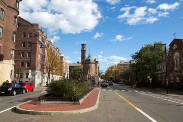 Fototapeta na wymiar Cambrige street in Massachusetts