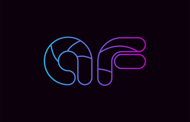 alphabet letter combination af a f logo company icon design in blue and pink