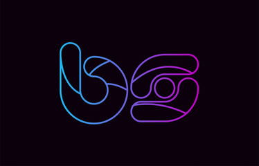 alphabet letter combination bs b s logo company icon design in blue and pink