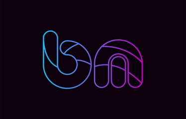 Obraz premium alphabet letter combination bm b m logo company icon design in blue and pink