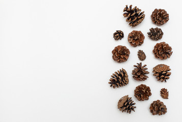 cones pattern on white background. Flat lay.