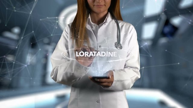Female Doctor Hologram Medicine Ingrident LORATADINE