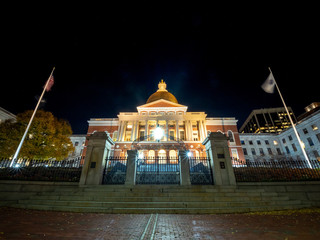 Fototapeta na wymiar Massachusetts State House on a Clear Night