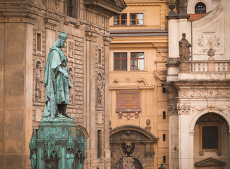 statue of king Charles in Prague