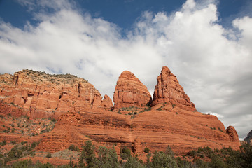 Fototapeta na wymiar view of two nuns rock formation in sedona arizona