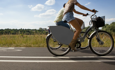 Bikes on the road.