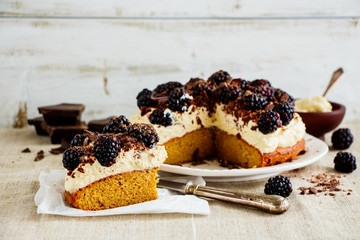 Tasty blackberry cake