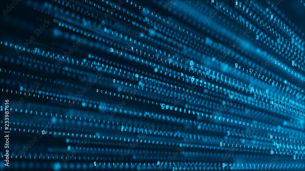 Aufkleber Binary code abstract technology background. Big data. Coding or hacker concept. Binary code. Computer techologies.