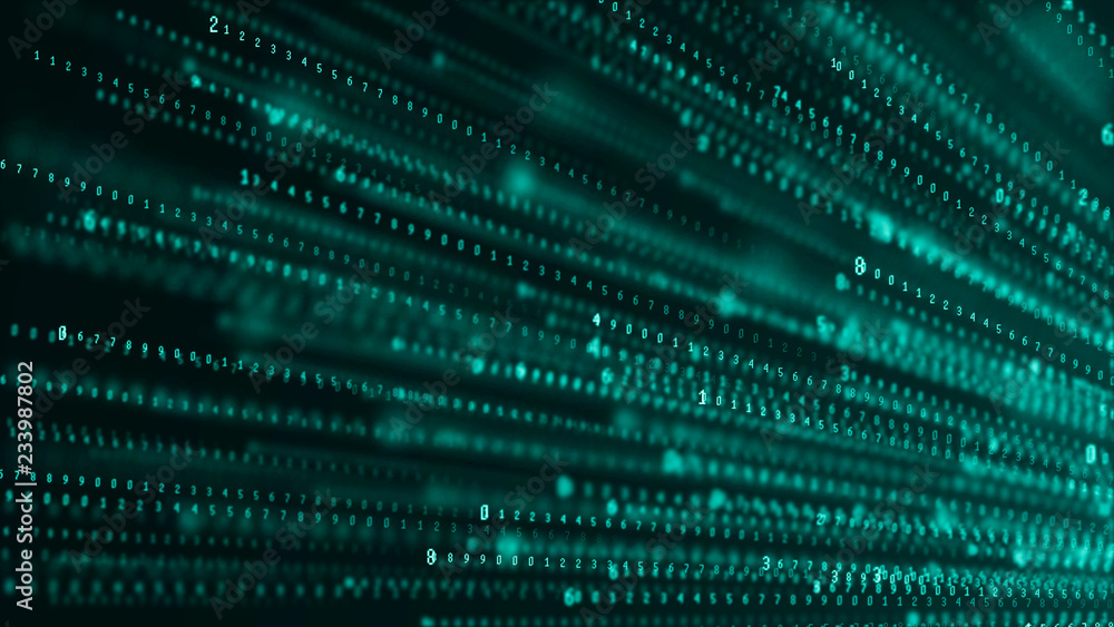Poster Binary code abstract technology background. Big data. Coding or hacker concept. Binary code. Computer techologies.