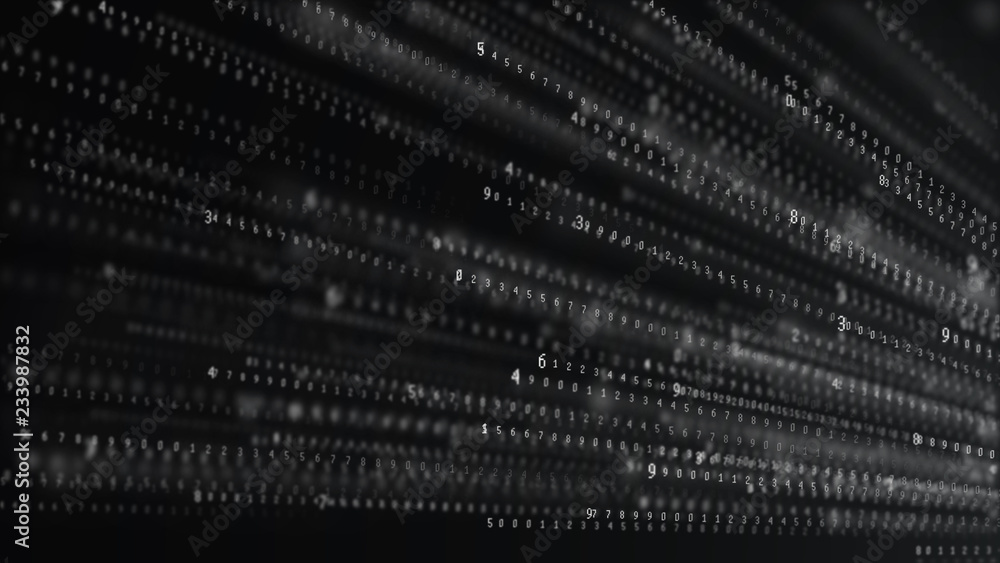 Poster Binary code abstract technology background. Big data. Coding or hacker concept. Binary code. Computer techologies.