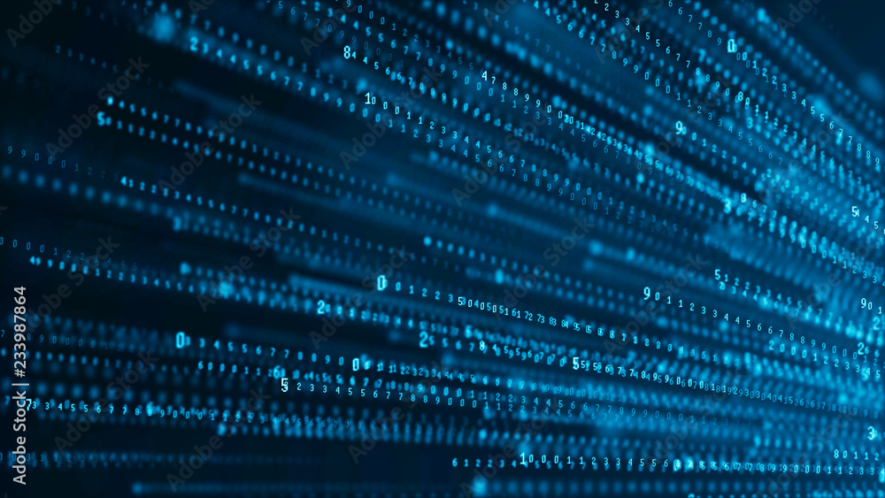 Aufkleber Binary code abstract technology background. Big data. Coding or hacker concept. Binary code. Computer techologies.