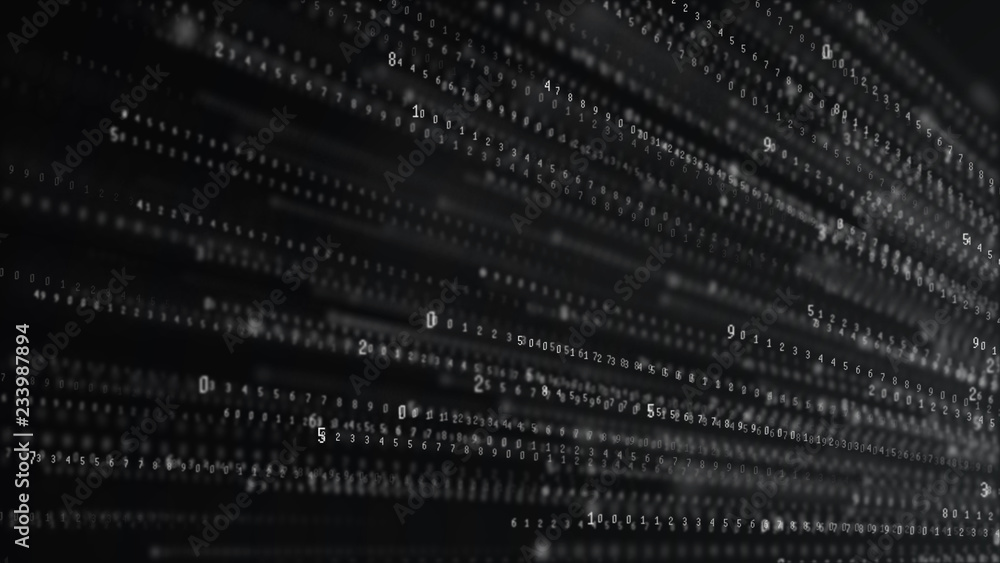 Poster Binary code abstract technology background. Big data. Coding or hacker concept. Binary code. Computer techologies.