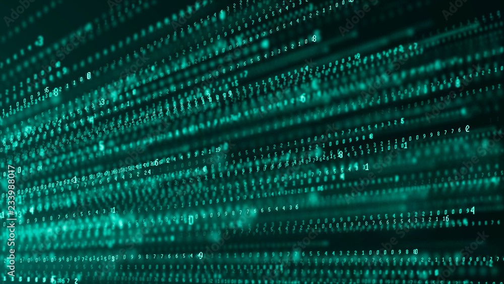 Aufkleber Binary code abstract technology background. Big data. Coding or hacker concept. Binary code. Computer techologies.