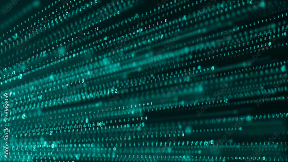 Aufkleber Binary code abstract technology background. Big data. Coding or hacker concept. Binary code. Computer techologies.